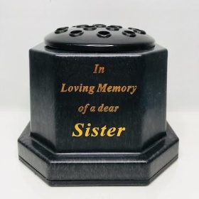 Black In Loving Memory Sister Pot