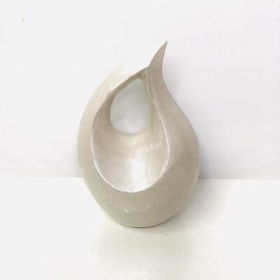 Ivory Ceramic Teardrop Ashes Urn 17cm