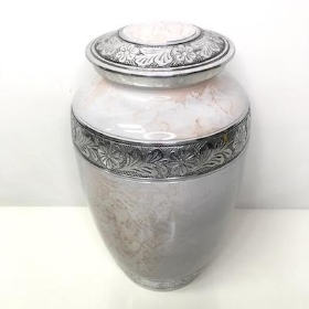 Cream Metal Decorative Ashes Urn 26cm