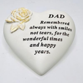 Dad Gold Roses Heart 14cm