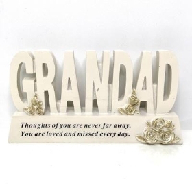 Grandad Gold Roses Memorial 11.5cm