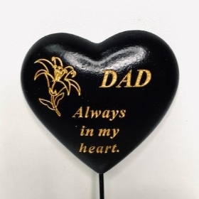 Dad Black Heart Stick 34cm