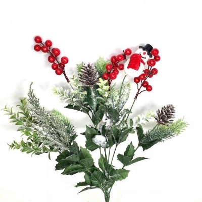 Snowy Christmas Bush Snowman 50cm