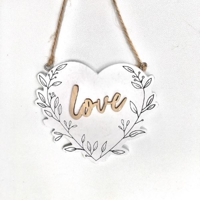 Wooden Love Heart 10cm