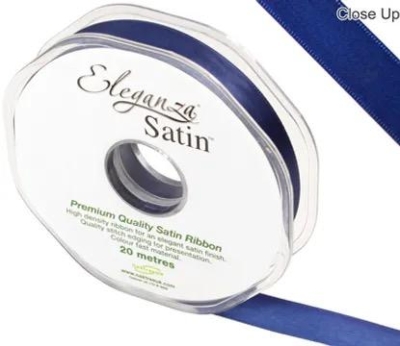 Navy Satin Ribbon 15mm
