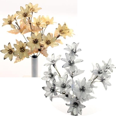 Mini Metallic Poinsettia Bush 30cm