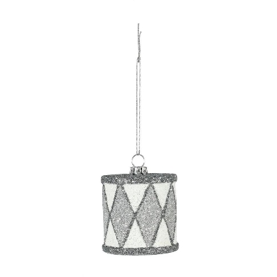 Silver Hanging Drum 6cm