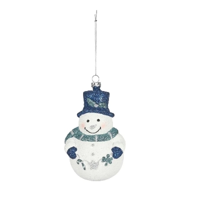 Blue Hanging Snowman 14cm