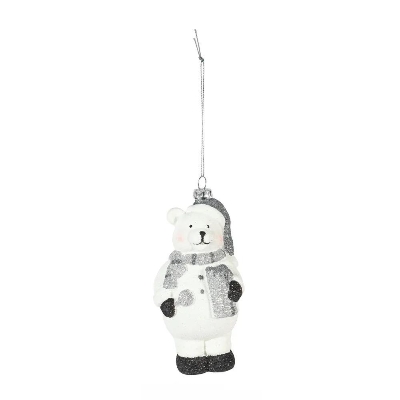 White & Silver Hanging Bear
