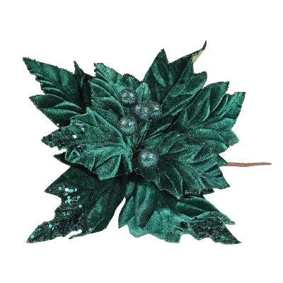 Emerald Velvet Poinsettia 28cm