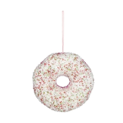 Pink & White Hanging Donut 16cm