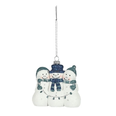 Blue Hanging Snowman Trio 9.5cm