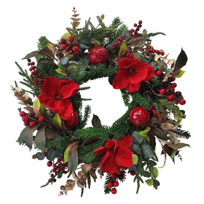 Magnolia & Pomegranate Wreath 60cm