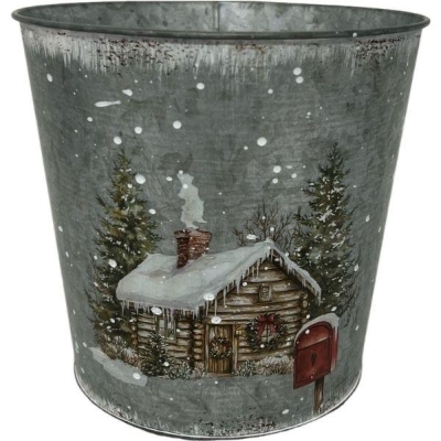 Xmas Cottage Planter 13cm