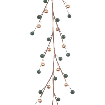 Green & Gold Berry Garland 150cm