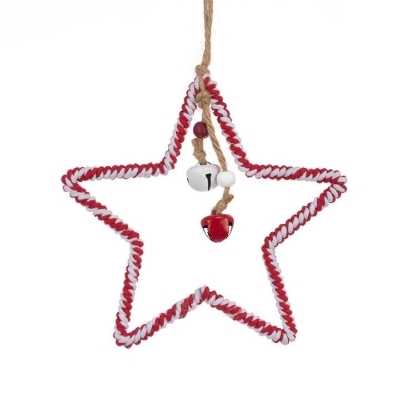 Red & White Rope Star 15cm