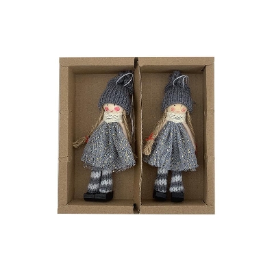 2 x Xmas Girl Hangers 13cm