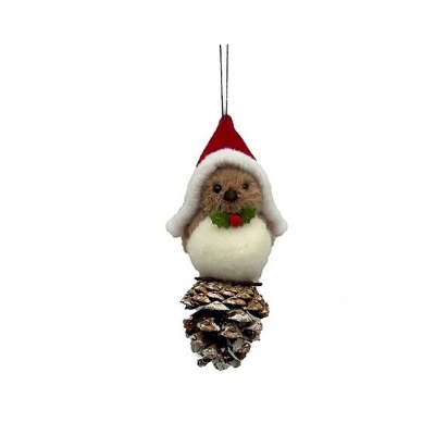 Bird On Pinecone Hanger 18cm
