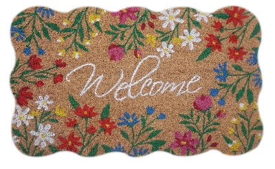 Scalloped Edge Welcome Doormat 45cm