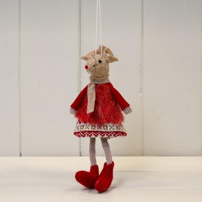 Fabric Mouse Dangly Legs 16cm