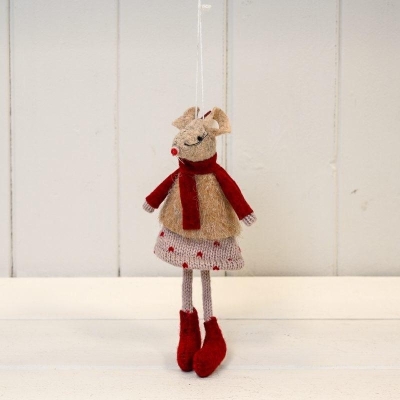 Fabric Mouse Dangly Legs 16cm