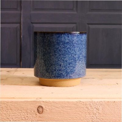 17cm Blue Glazed Pot 