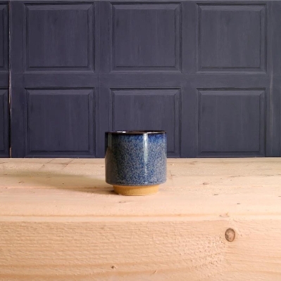 12cm Glazed Blue Pot