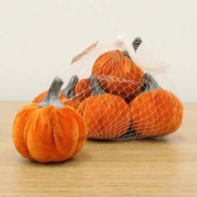 Orange Velvet Pumpkin x 6