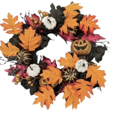 Glitter Pumpkin Wreath 50cm