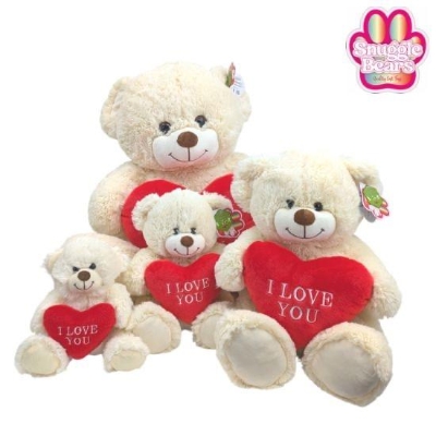 Cream I Love You Bear 28cm