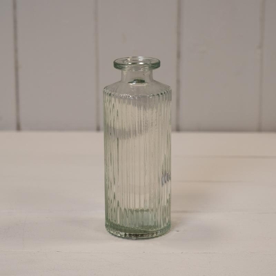 Clear Ribbed Vase 13cm