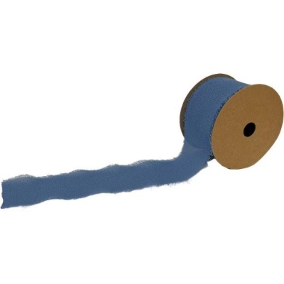 Dk Blue Frayed Boho Chiffon 5yds