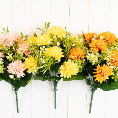 Chrysanthemum & Greenery Mix Bush 40cm
