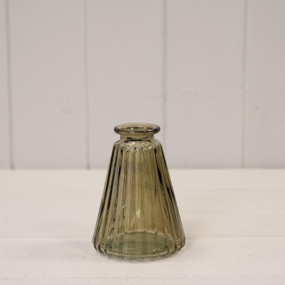 Olive Ribbed Bottle 10cm