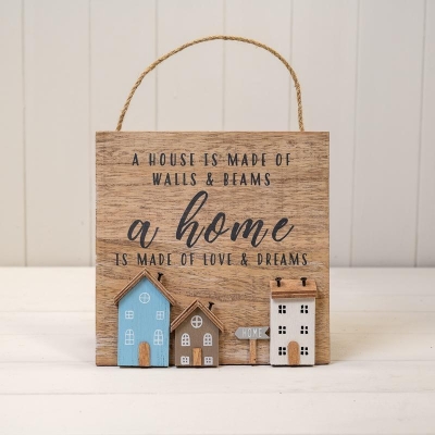 Wooden Plaque 'A House Is' 20cm