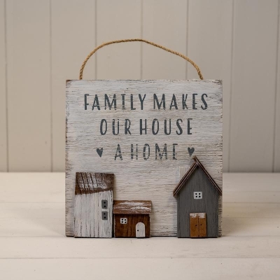 Wooden Plaque 'Family Makes' 20cm