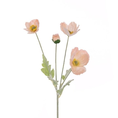 Peach Fresh Touch Poppy 63cm