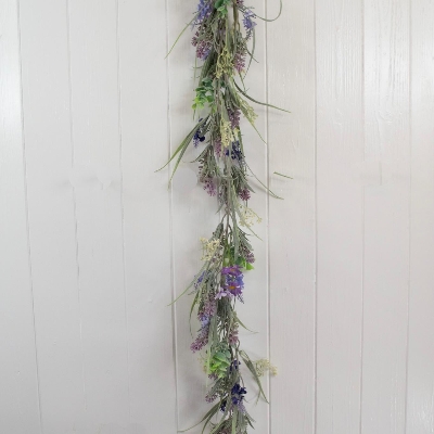 Flocked Lavender Garland 180cm