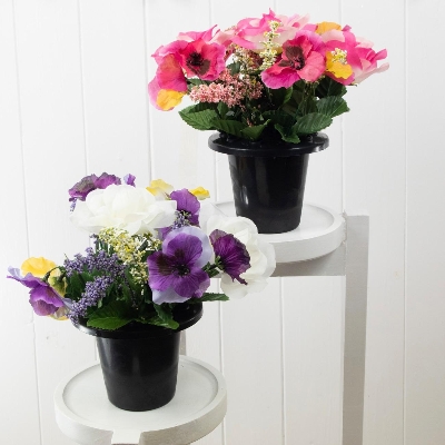 Pansy & Rose Grave Pot