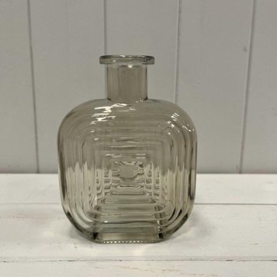 Smoky Square Bottle Vase 14cm