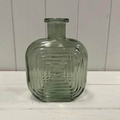 Vintage Green Square Bottle 14cm