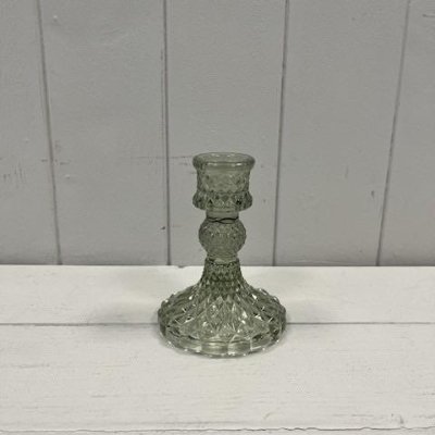 Vintage Green Candlestick 10cm