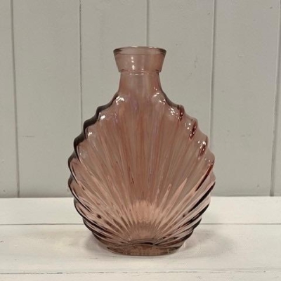 Rose Pink Shell Vase 17cm