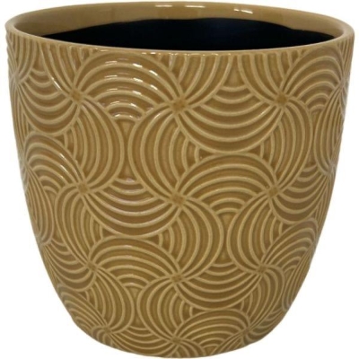 Mustard Art Deco Pot 12cm