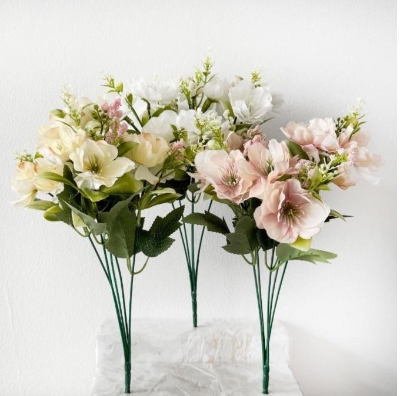 White & Pink Vintage Helebore Bush 35cm