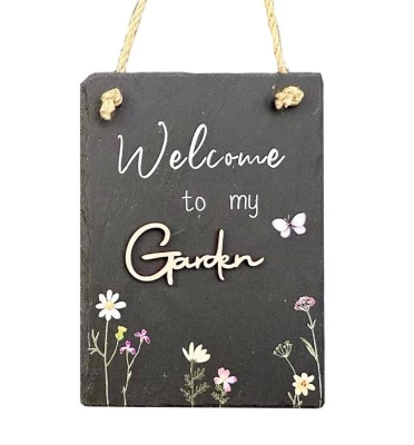 Welcome To My Garden Slate 20cm