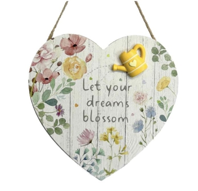 Let Your Dreams Blossom Heart 20cm