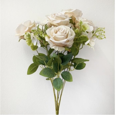 Peach Rose & Foliage Bush 45cm