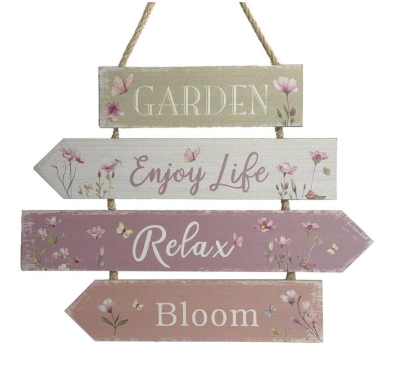 Floral Garden Hanging Sign 41cm