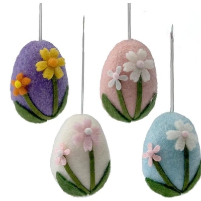 Felt Floral Egg 7cm